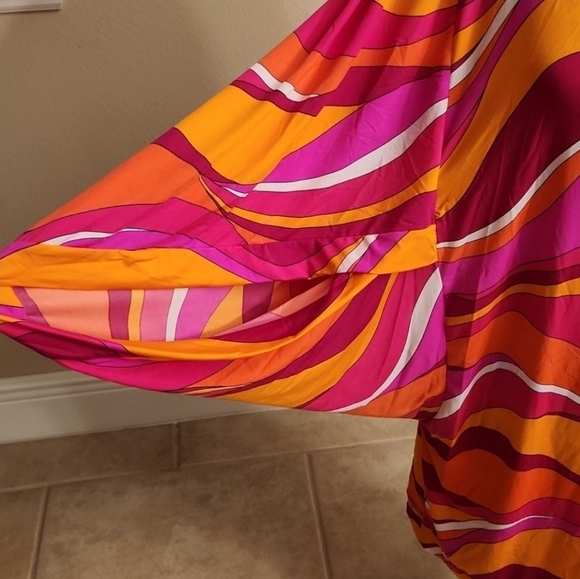 Trina Turk Women Sz XL Vivid Vista Mini Dress Tunic Swim cover-up Stretchy NWT - Picture 2 of 7